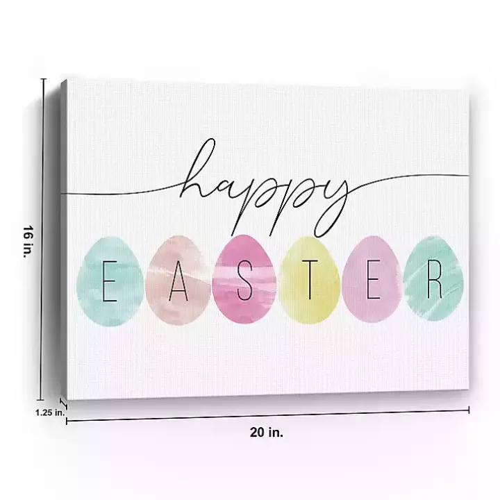 Happy Easter Eggs Canvas Art Print