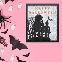 Happy Halloween House Framed Wall Plaque
