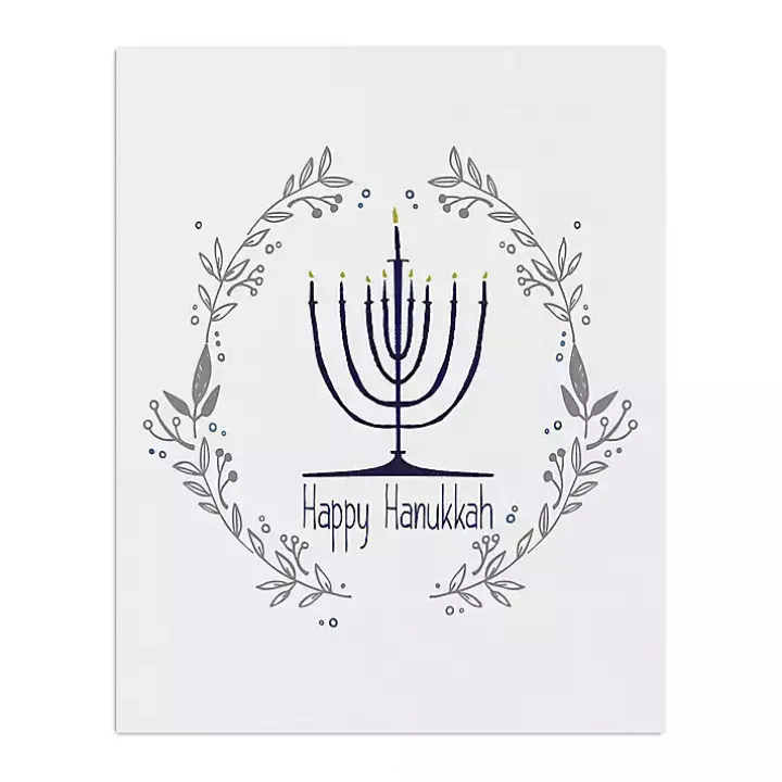 Happy Hanukkah Menorah Canvas Art Print