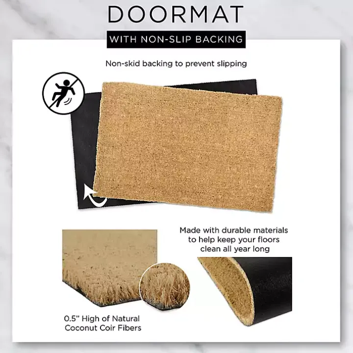 Happy Holidays Half Circle Coir Doormat