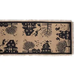 Haunted House Burlap Table Runner
