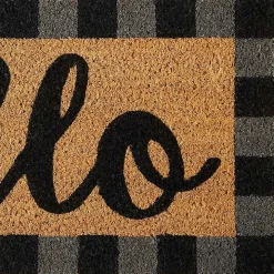 Hello Buffalo Check Doormat