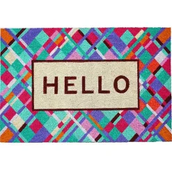 Hello Colorful Diamond Doormat