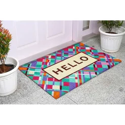 Hello Colorful Diamond Doormat