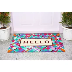 Hello Colorful Diamond Doormat