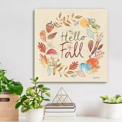 Hello Fall Wreath Canvas Art Print