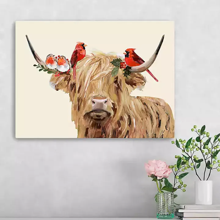 Holiday Cow Canvas Art Print