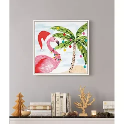 Holiday Flamingo Framed Canvas Art Print