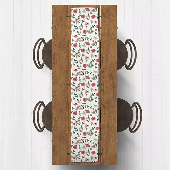 Holiday Florals Table Runner, 72 in.