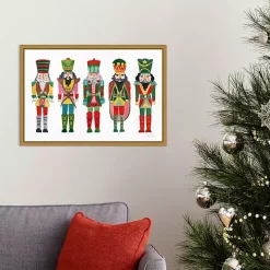Holiday Nutcrackers Framed Canvas Art Print