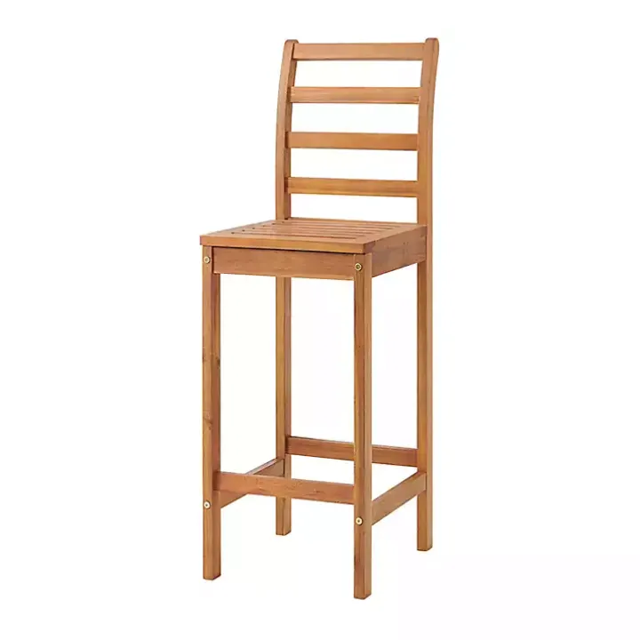 Honey Acacia Wood Bar Height 3-pc. Bistro Set
