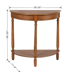 Honey Brown Half Moon Tinslee Console Table