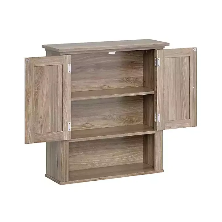 Honey Woodgrain Wall-Mounted Cabinet