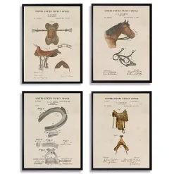 Horse Patents Framed Art Prints, Set of 4