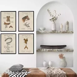 Horse Patents Framed Art Prints, Set of 4