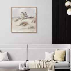House on the Dunes Framed Canvas Art Print