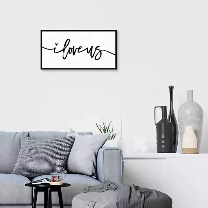 I Love Us Framed Canvas Art Print, 25x13 in.