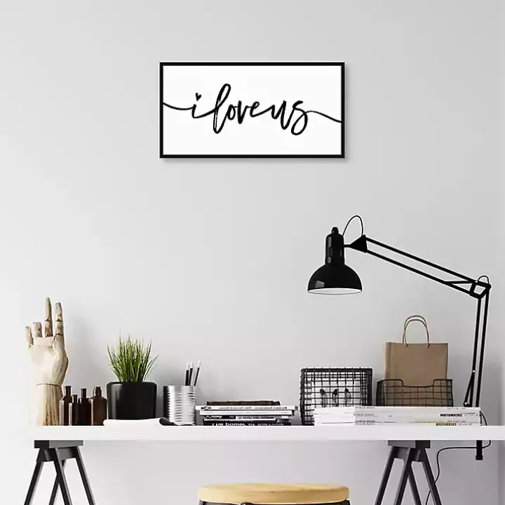 I Love Us Framed Canvas Art Print, 25x13 in.