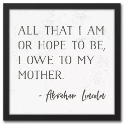 I Owe to My Mother Framed Canvas Art Print