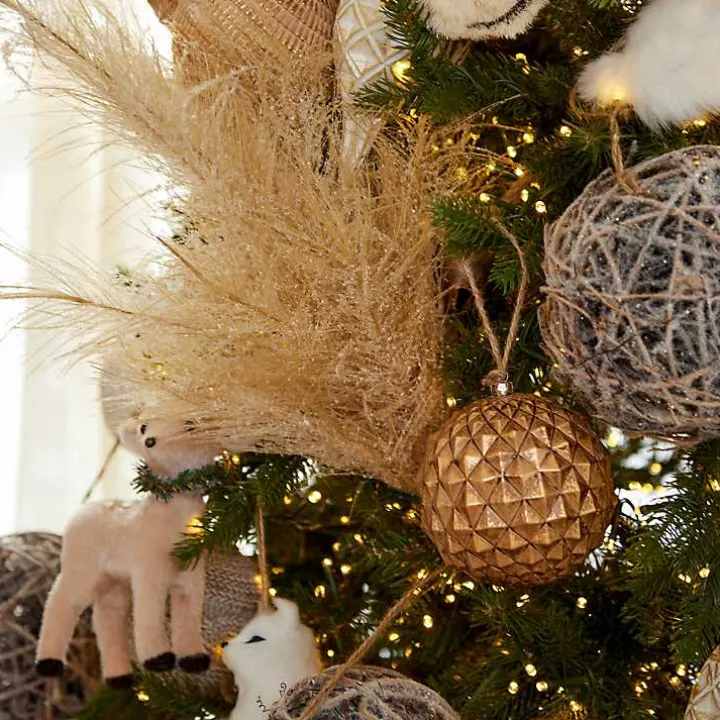 Iced Natural Pampas Grass Stem
