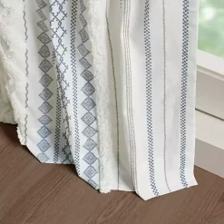 Imani Blue Chenille Stripe Curtain Panel, 95 in.