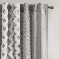 Imani Gray Chenille Stripe Curtain Panel, 95 in.