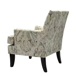 Indigo and Yellow Floral Upholstered Accent Chair