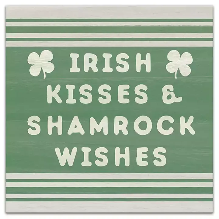 Irish Kisses & Shamrock Wishes Canvas Art Print