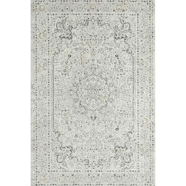 Isabella Gray and Ivory Area Rug, 4x6