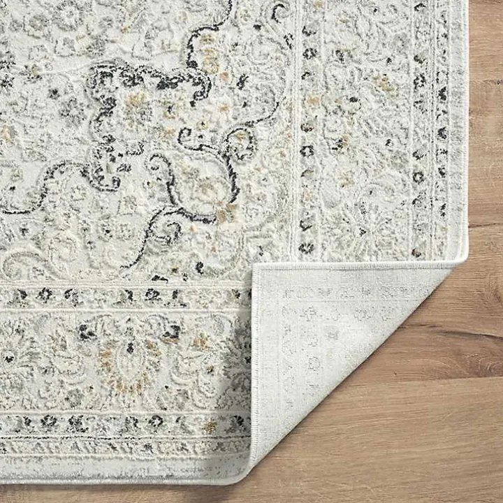 Isabella Gray and Ivory Area Rug, 4x6