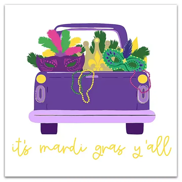 It's Mardi Gras Y'all Canvas Wall Plaque