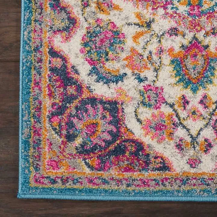 Ivory & Multi Floral Medallion Runner, 2x10