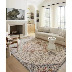 Ivory and Blue Bergamo Area Rug, 6x9