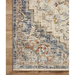 Ivory and Blue Bergamo Area Rug, 6x9