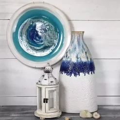 Ivory and Blue Dipped Vase