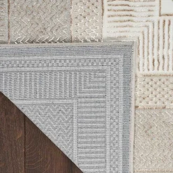 Ivory and Gold Modern Glam Area Rug, 7x9