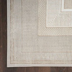 Ivory and Gold Modern Glam Area Rug, 7x9