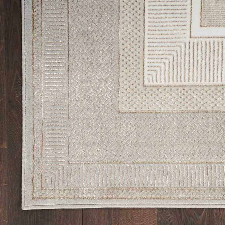 Ivory and Gold Modern Glam Area Rug, 7x9