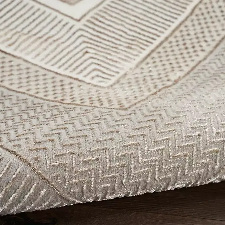 Ivory and Gold Modern Glam Area Rug, 7x9