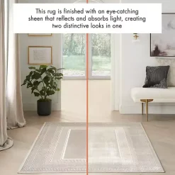 Ivory and Gold Modern Glam Area Rug, 7x9