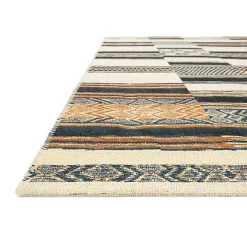 Ivory and Multicolored Tribal Outdoor Rug, 6x9