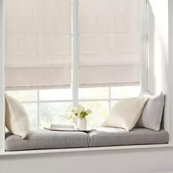 Ivory Basketweave Cordless Roman Shade, 31 in.