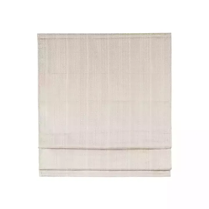 Ivory Basketweave Cordless Roman Shade, 33 in.