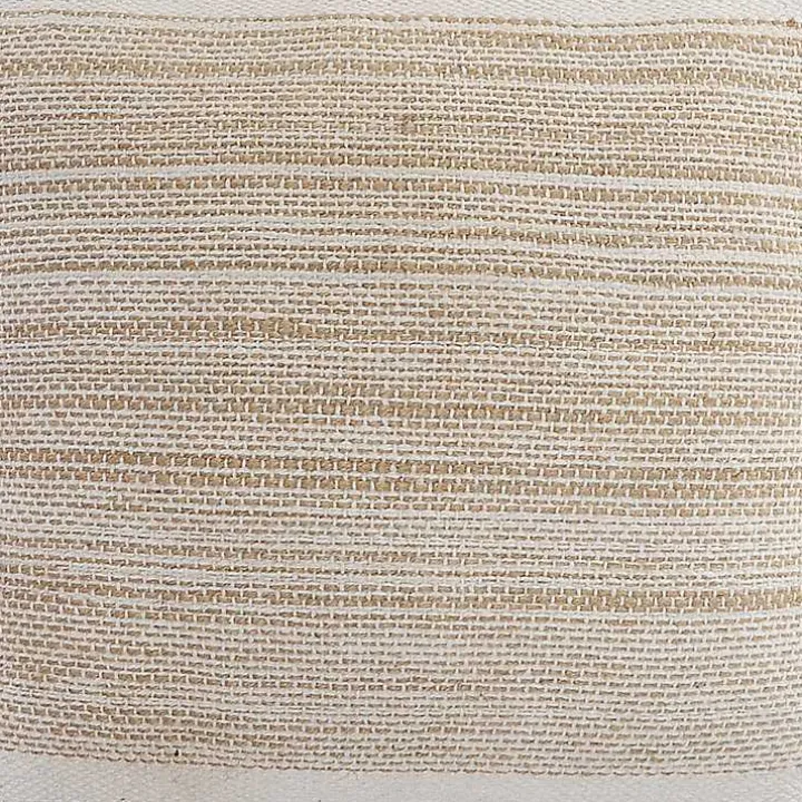 Ivory Border Natural Close Woven Jute Pillow