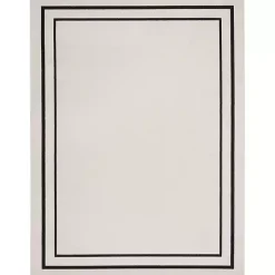Ivory Bordered Indoor/Outdoor Area Rug, 8x10