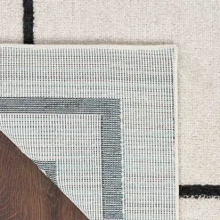 Ivory Bordered Indoor/Outdoor Area Rug, 8x10