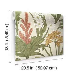 Ivory Botanical Villa Peel & Stick Wallpaper