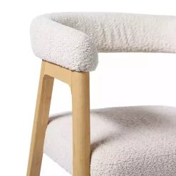 Ivory Boucle Curved Ezra Dining Chairs, Set of 2