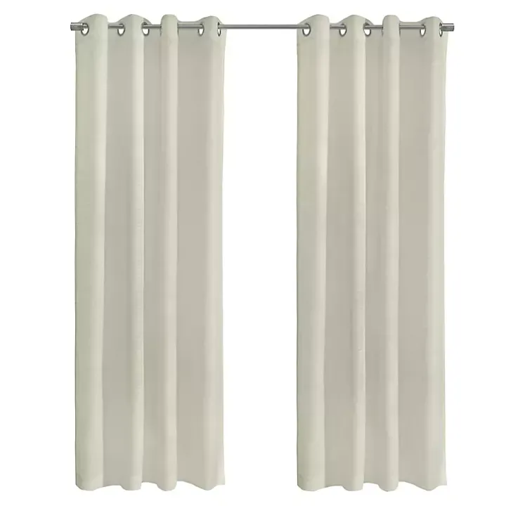 Ivory Boucle Sheer Single Curtain Panel, 95 in.