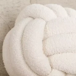 Ivory Boucle Woven Sphere Pillow